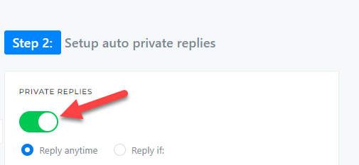 enable private replies - use facebook auto reply tool