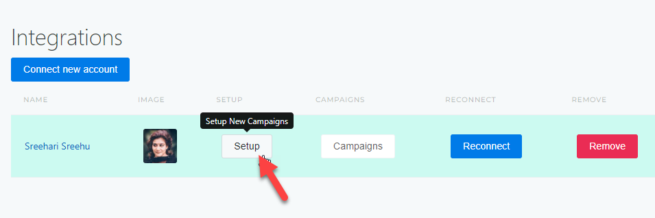 set up new campaign - use facebook auto reply tool