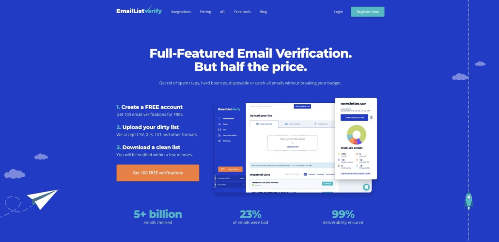 EmailListVerify is a full-featured email verification.