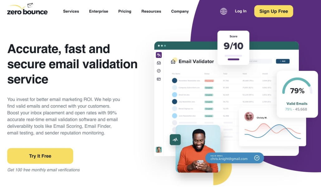 Zerobounce is a fast and secure email validation service
